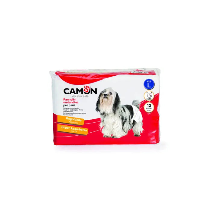 Camon Pannolini Mutandina per Cani - Taglia L - 12pz Camon Pannolini Mutandina per Cani - Taglia L - 12pz